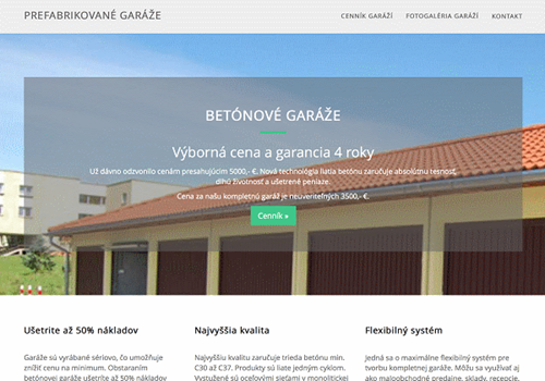 Webové stránky Garáže prefabrikované