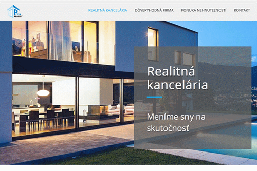 Webové stránky PETRA reality
